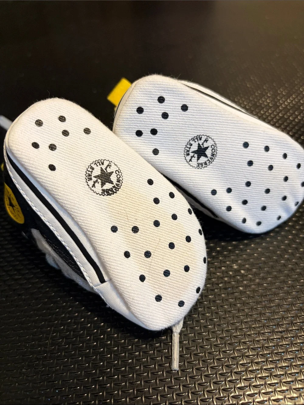⭐️Converse All Star Baby High-Top Sneaker booties in Black, Gray & Yellow. EUC
